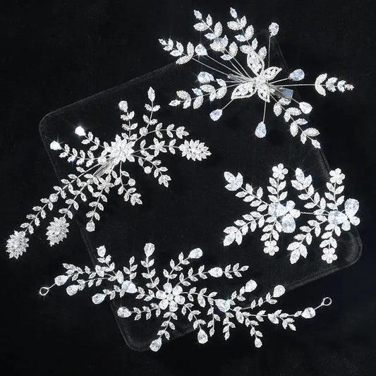 Zirconia Rhinestones Headband Hairband For Brides Women Crystal Headpieces Headdress Bridal Jewelry Wedding Hair Accessories