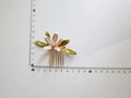 Bridal Jewelry Flower Hair Comb Pin Clip Gold Color Hairpin For Brides Leaf Crystal Rhinestones Head Pieces Wedding Accessories c