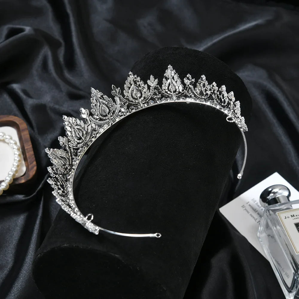 Wedding Hair Accessories Crystal Zircon Tiaras and Crowns CZ Zirconia Headband For Brides Princess Queen Diadem Bridal Jewelry