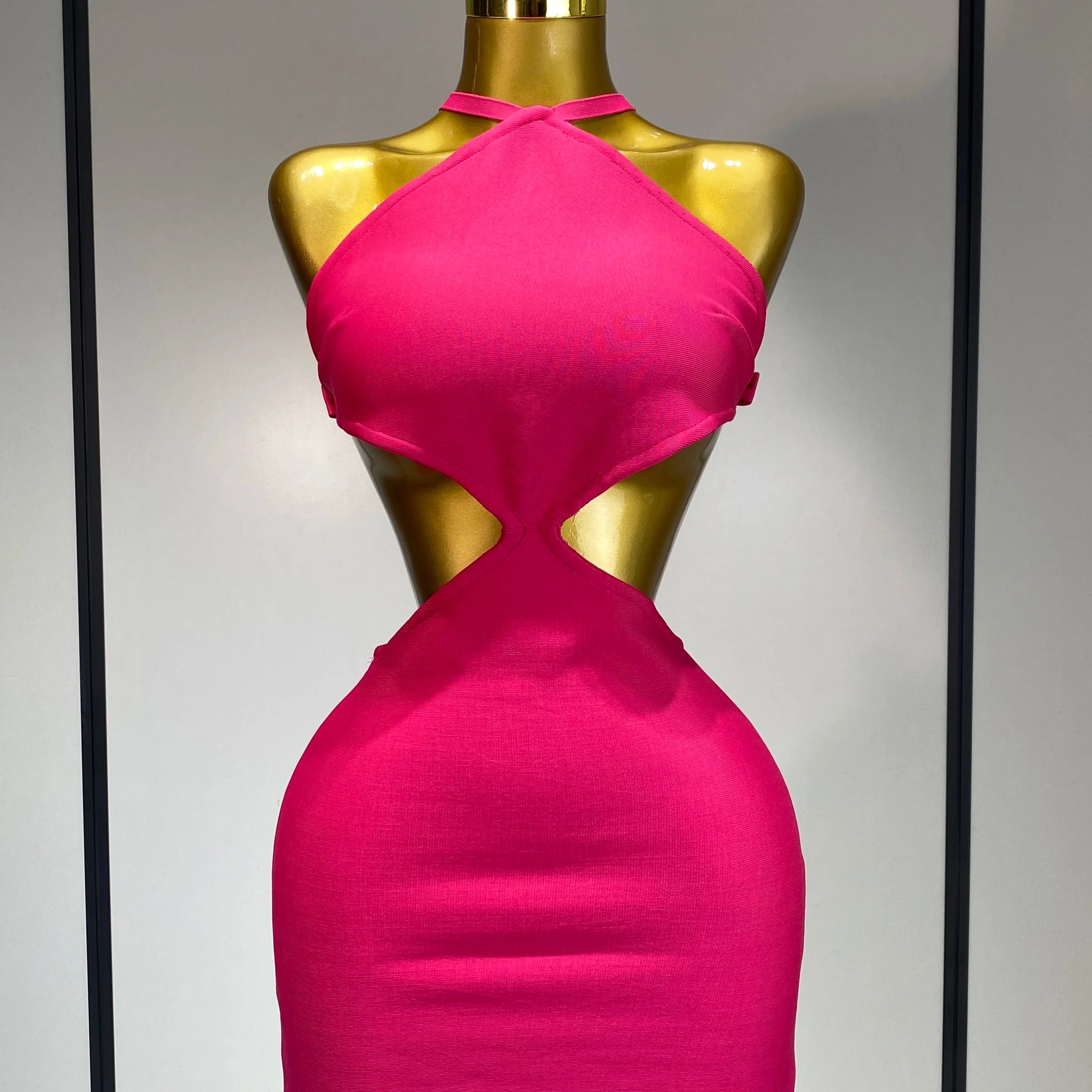Women Luxury Sexy Backless Cut Out Bow Tie Mini Bodycon Bandage Dress Celebirty Elegant Evening Party Birthday Dresses Rose Red