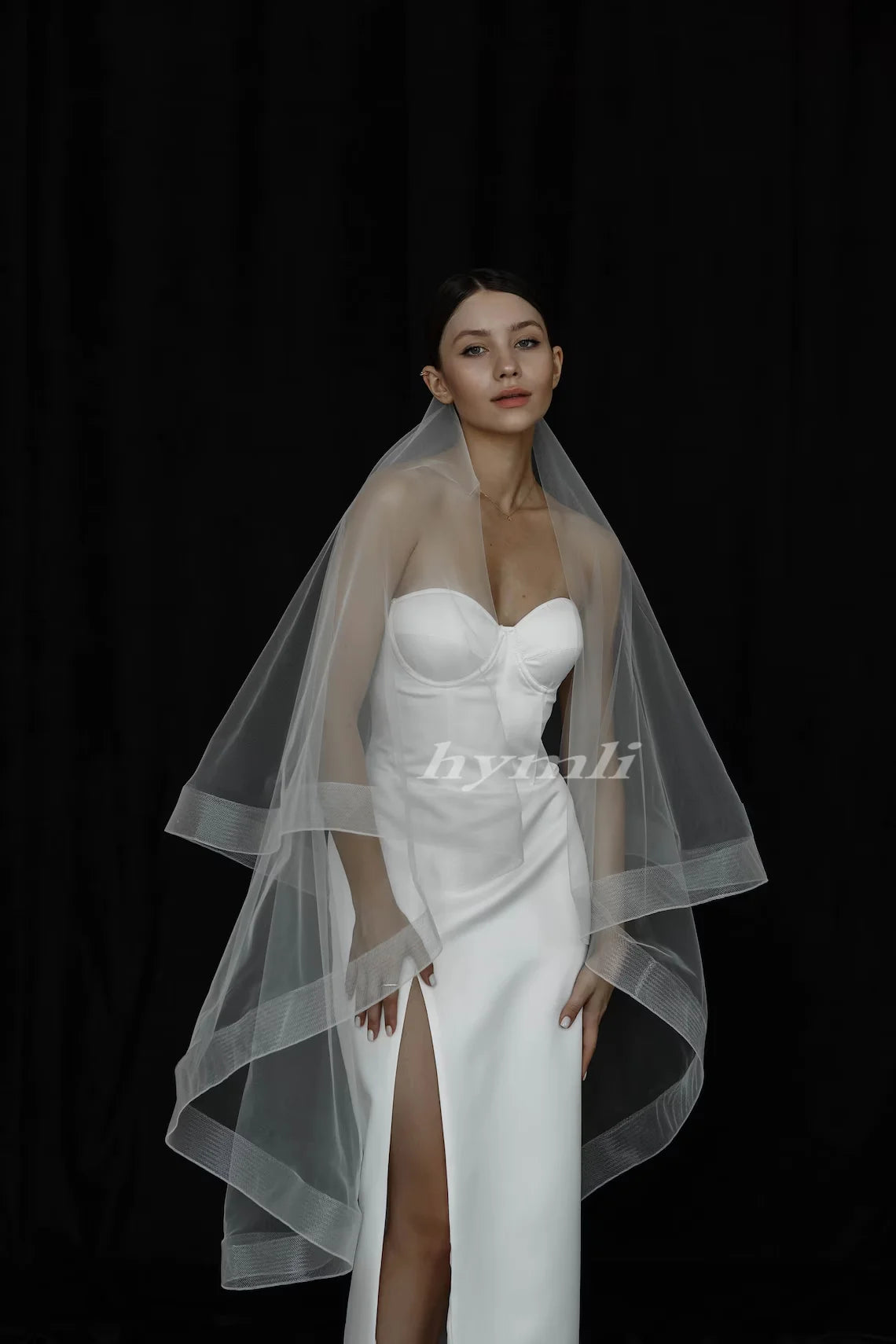 2 Layer Blusher Veil with Horsehair Trim