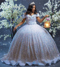 Sparkle Sequin Quinceanera Dresses Puffy Ball Gown Shine Black Girls Prom Dress 2025 Corset Birthday Vestidos De 15 Customized as picture