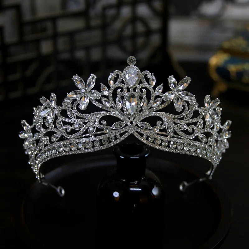 Luxury Wedding Crowns Tiaras For Bride Headdress Crystal Princess Queen Crowns For Women Pageant Wedding Hair Jewelry Headwear