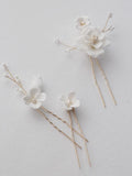 Wedding Accessories Porcelain Flower Hair Clip Pin Gold Silver Color Hairpin Brides Bridesmaids Women Head Piece Bridal Jewelry gold color
