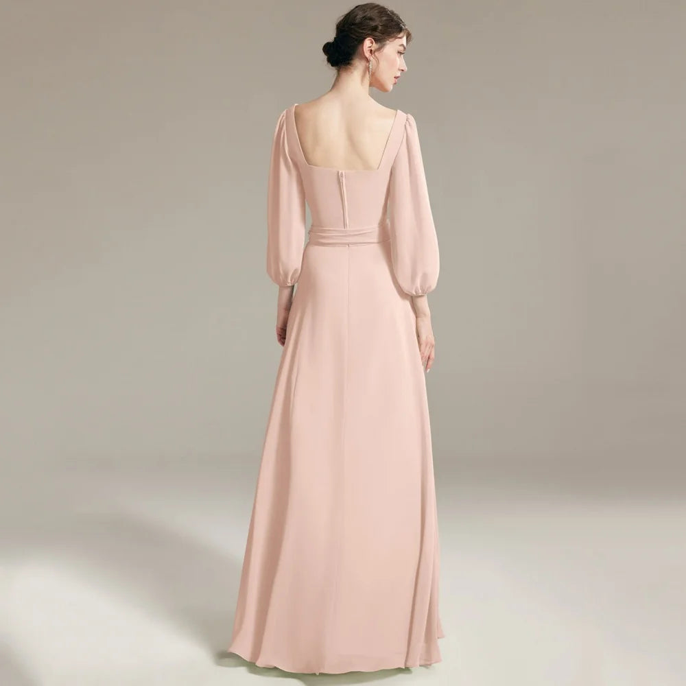 Customized Mother Dresses Simple A Line Bride Party Dress Chiffon Floor Length Occasion Gown Elegant robe invitée mariage