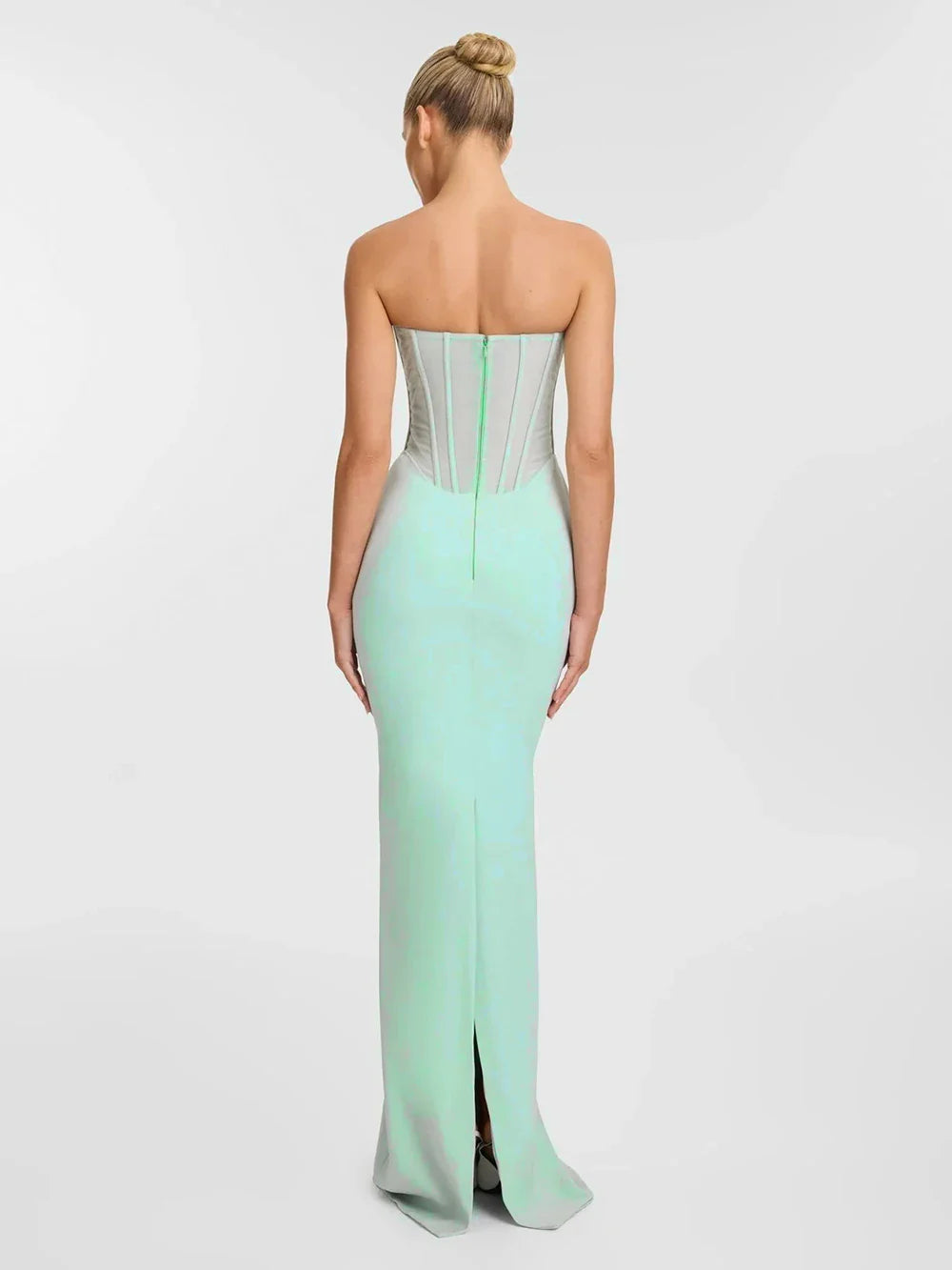 Elegant Strapless Scarf Tight Long Dress For Women'S Sexy Backless Sleeveless Vestidos Celebrity Evening Party Gowns