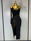 High Quality One Shoulder Long Sleeve Bodycon Bandage Dress Cocktail Evening Party Luxury Birthday Dress Celebrity Prom Gown black