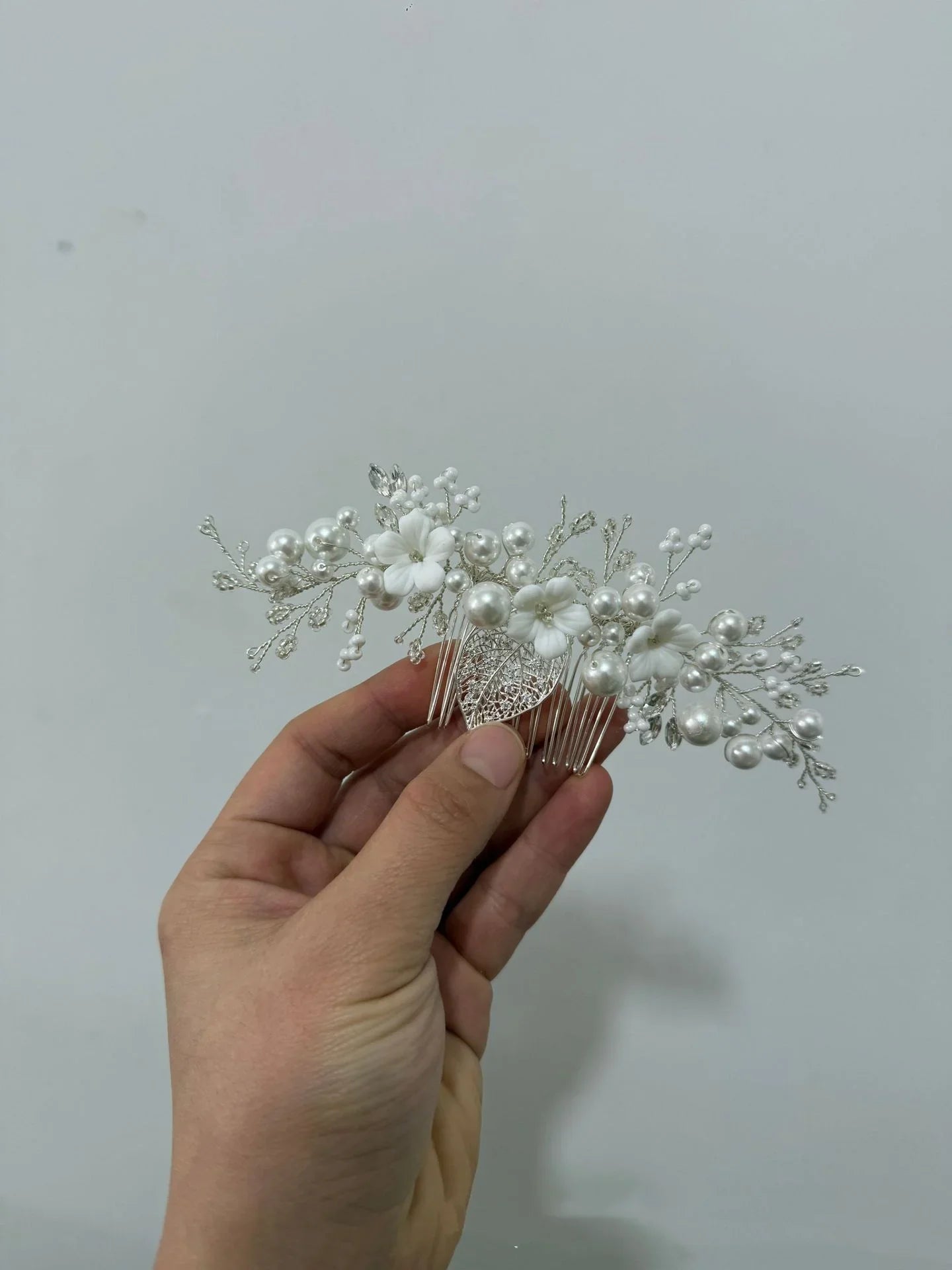 Flower Bridal Hair Comb Headpieces For Wedding Hair Accessories Pearl Bride Hairpin Hair Clips Prom Wedding Hair Piece Headdress