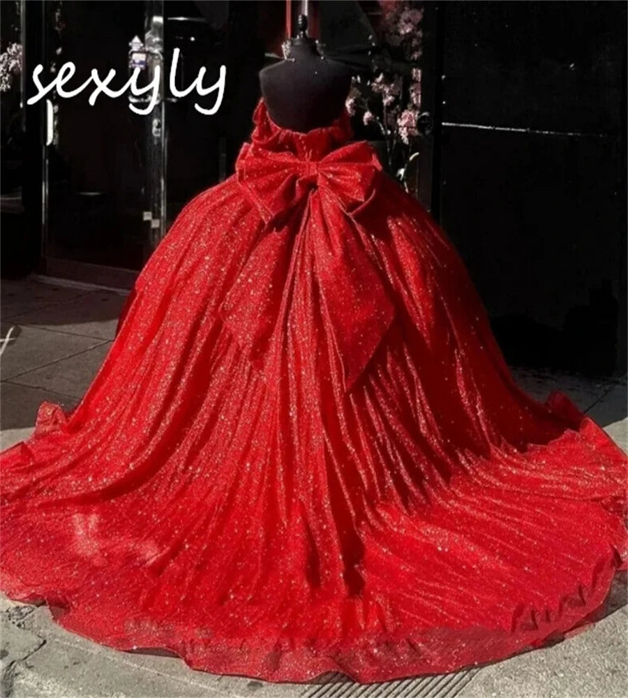 Customized Lilac Sequin Quinceanera Dresses Charro Off Shoulder Fluffy Vestio De 15 Xv Años Sixteen Birthday Dress Masquerade Red