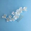Porcelain Flower Hair Comb Clip Pin Pearl Hairpin For Brides Party Gift Floral Head Pieces Wedding Accessories Bridal Jewelry small