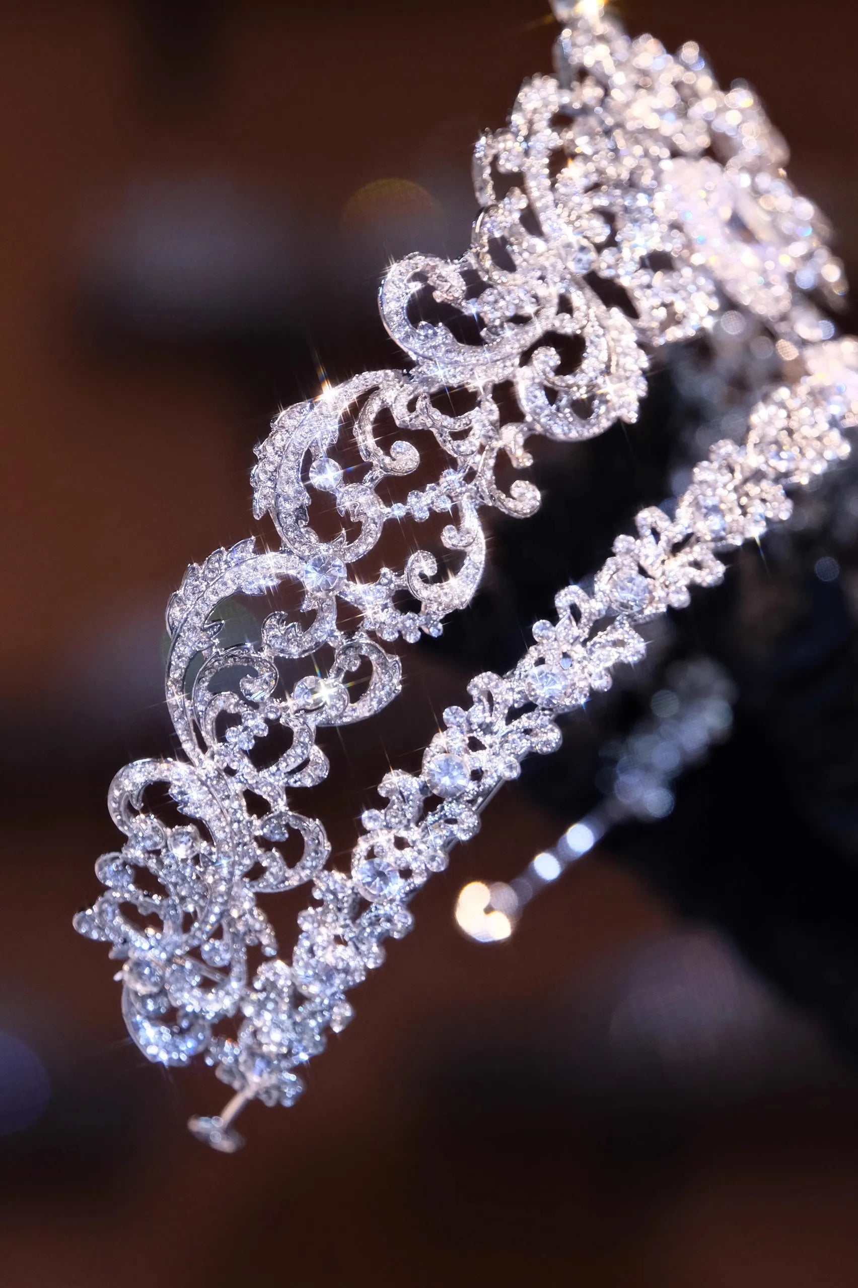 Princess Queen Tiaras and Crowns Rhinestones Zirconia Headband For Brides Women Diadem Wedding Accessories Bridal Hair Jewelry