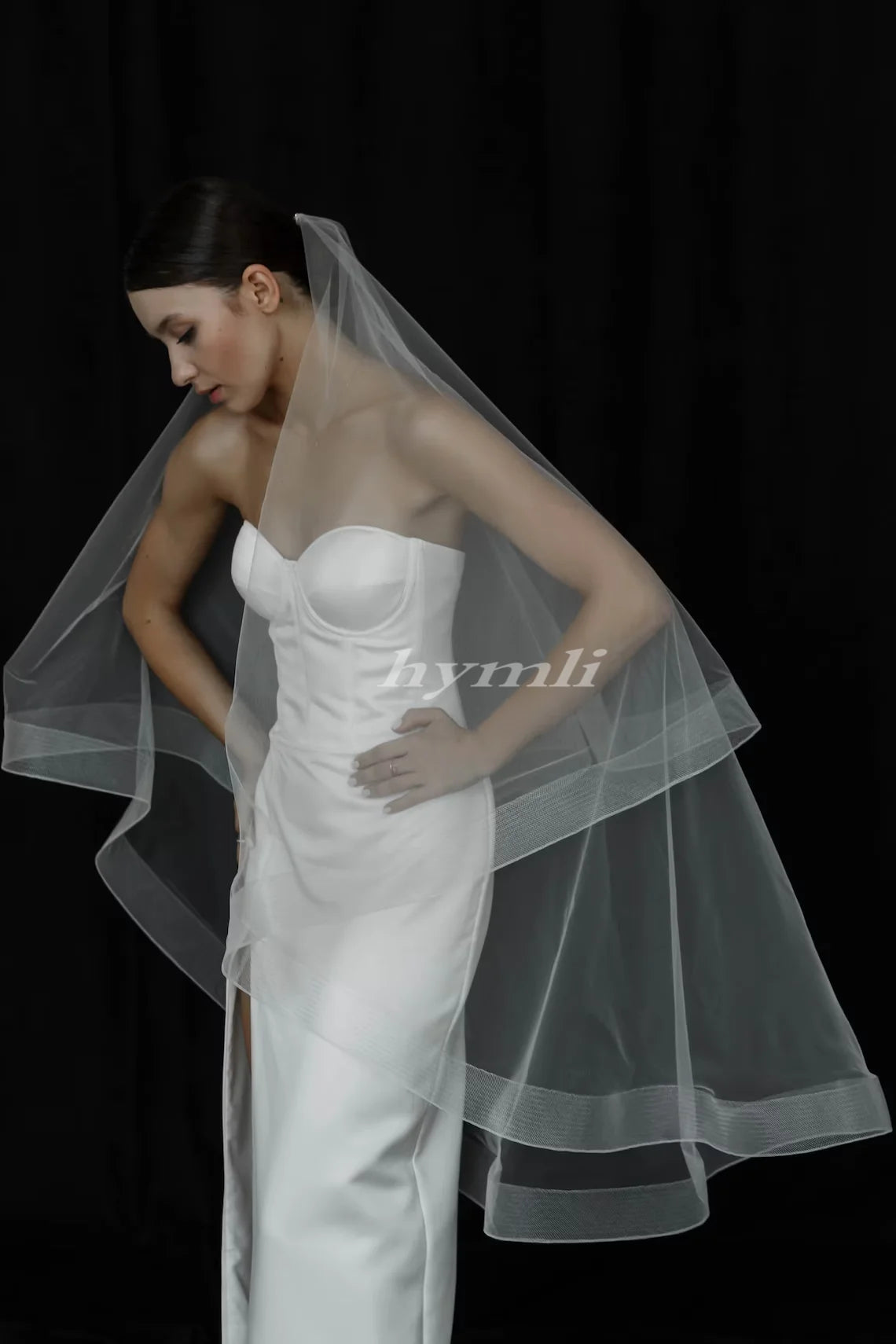 2 Layer Blusher Veil with Horsehair Trim