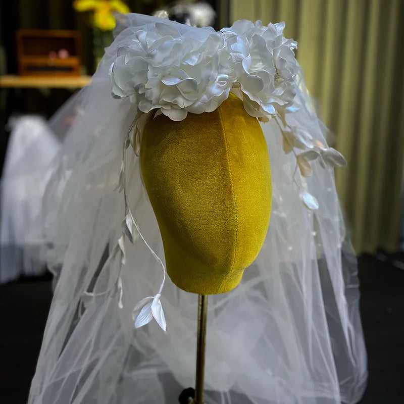 Flower Floral Bridal Veil Lace Wedding Veils For Evening Party Dress Women Girl Gift Hair Accessories Brides Jewelry a