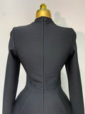 Newest Fashion Designer Party Dress Women's Formal Long Sleeve Diamonds Bodycon Bandage Dress Elegant Luxury Birthday Gown