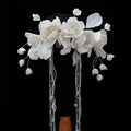 Bridal Jewelry White Flower Hair Comb Pin Clip Hairpin For Brides Women Party Gift Head Pieces Wedding Accessories