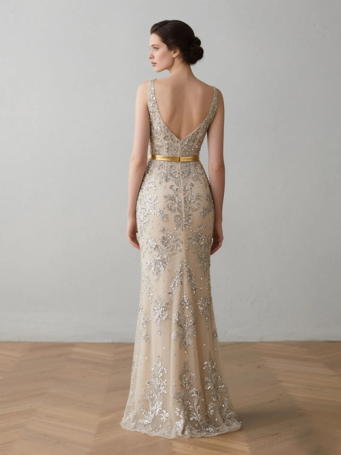 Mother Of The Bride Dress - Sexy Mermaid Wedding Guest Dress Floor Length V Neck Sleeveless Sparkle Sequin Mother of the Bride Gown 2025 Free Customized