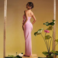 Pink Red Women Sexy Strapless Florlas Bodycon Bandage Long Dress Celebrate Nightclub Party Birthday Fashion Dress Outfit