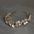 Wedding Hair Accessories Crystal Tiara Vintage Gold Color Baroque Headband Bride Hairband Party Leaf Headpiece Bridal Jewelry a