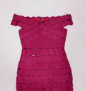 Spring Sexy Women Hollow Cut Design Bandage Dress with One Collar Shoulders Bodycon Backless Midi Dress Club Party Vestidos
