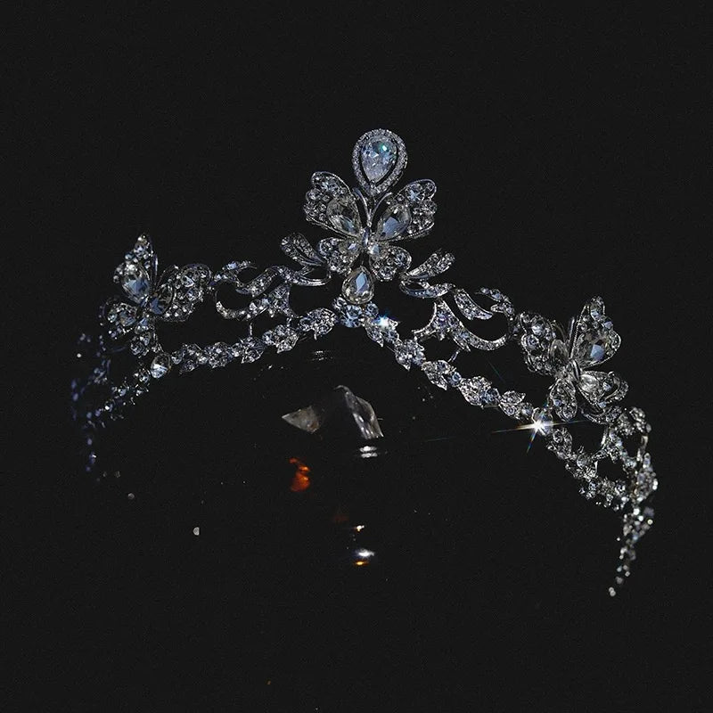 Wedding Hair Accessories Rhinestones Crystal Tiaras and Crowns Prom Headband For Brides Princess Queen Headpiece Bridal Jewelry silver color