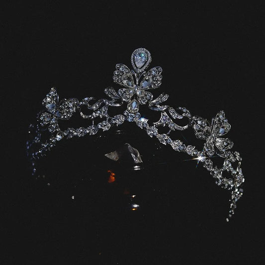 Wedding Hair Accessories Rhinestones Crystal Tiaras and Crowns Prom Headband For Brides Princess Queen Headpiece Bridal Jewelry silver color