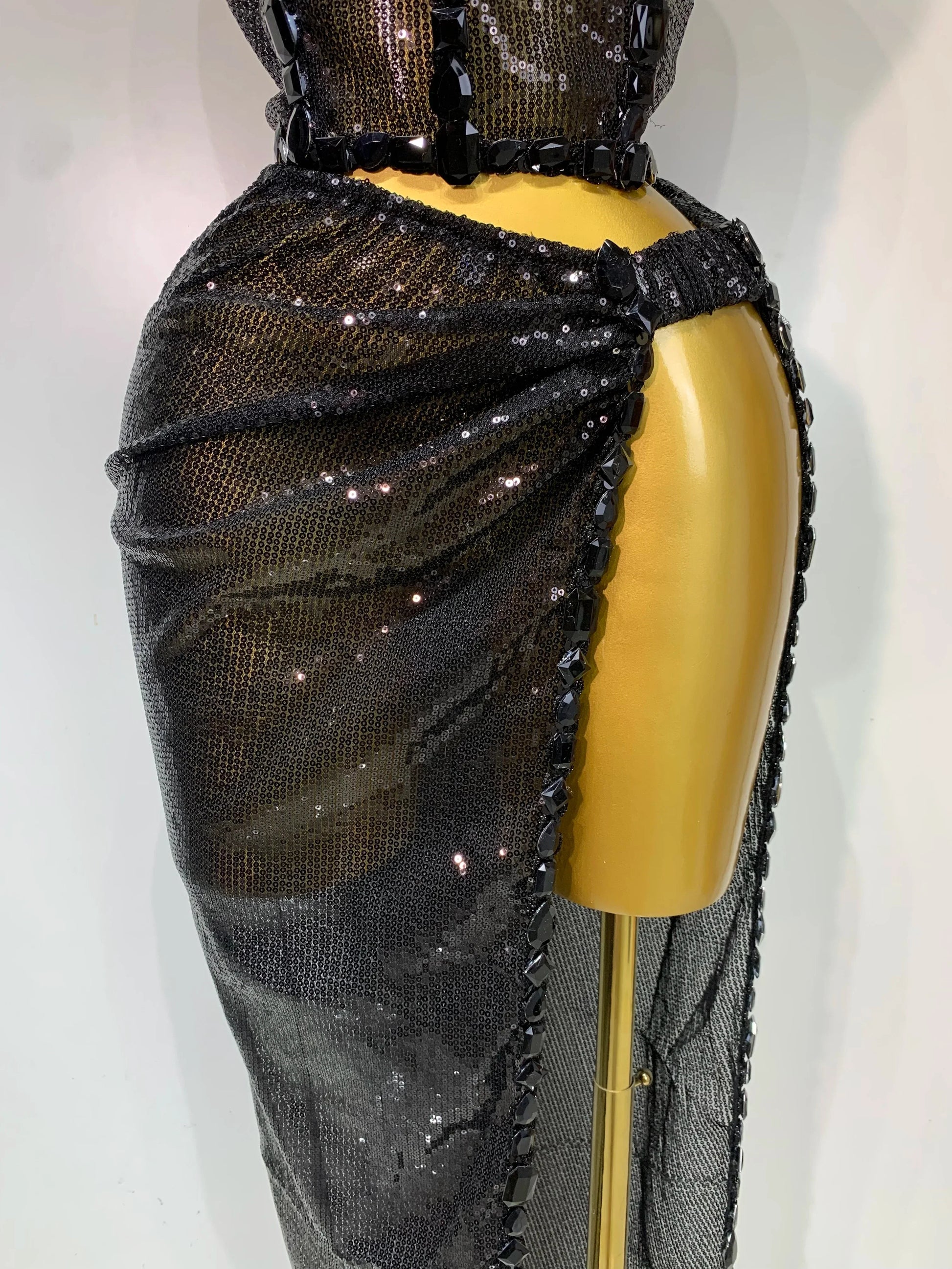 Sexy Shiny Diamond Two Piece Set Women Evening Celebrate Festival Luxury Birthday Party Nightclub Singer Stage costume