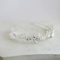 Bridal Hair Jewelry Flower Leaf Headband Hairband Silver Color Headpiece For Brides Women Headdress Headwear Wedding Accessories