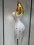 Women Sexy Backless Spaghetti Strap Bodycon Sleeveless Bandage Dress Elegant Prom Gown Club Evening Party Birthday Dresses