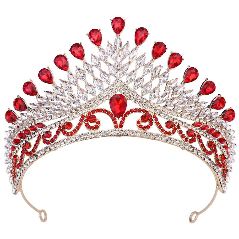 Baroque Queen Crowns For Women Crystal Princess Bridal Tiara Crown For Pageant Party Prom Hair Jewelry Diadem Wedding Headdress as picture