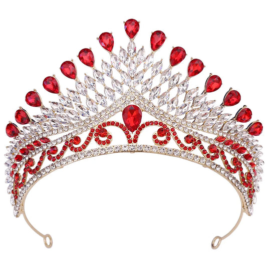 Baroque Queen Crowns For Women Crystal Princess Bridal Tiara Crown For Pageant Party Prom Hair Jewelry Diadem Wedding Headdress as picture