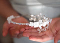 Wedding Hair Accessories Porcelain Flower Headband Tiara Crystal Pearl Headwear For Brides Women Headpieces Crown Bridal Jewelry