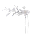 Porcelain Flower Hair Pin Clip Zircon Hairpin Brides Bridesmaids Silver Color Head Pieces Wedding Accessories Bridal Jewelry