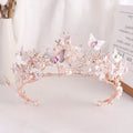 Wedding Crowns For Bride Crystal Flower Fairy Bridal Tiara Crown For Women Girlfriend Diadem Party Bride Hair Jewelry Headdress as picture 3