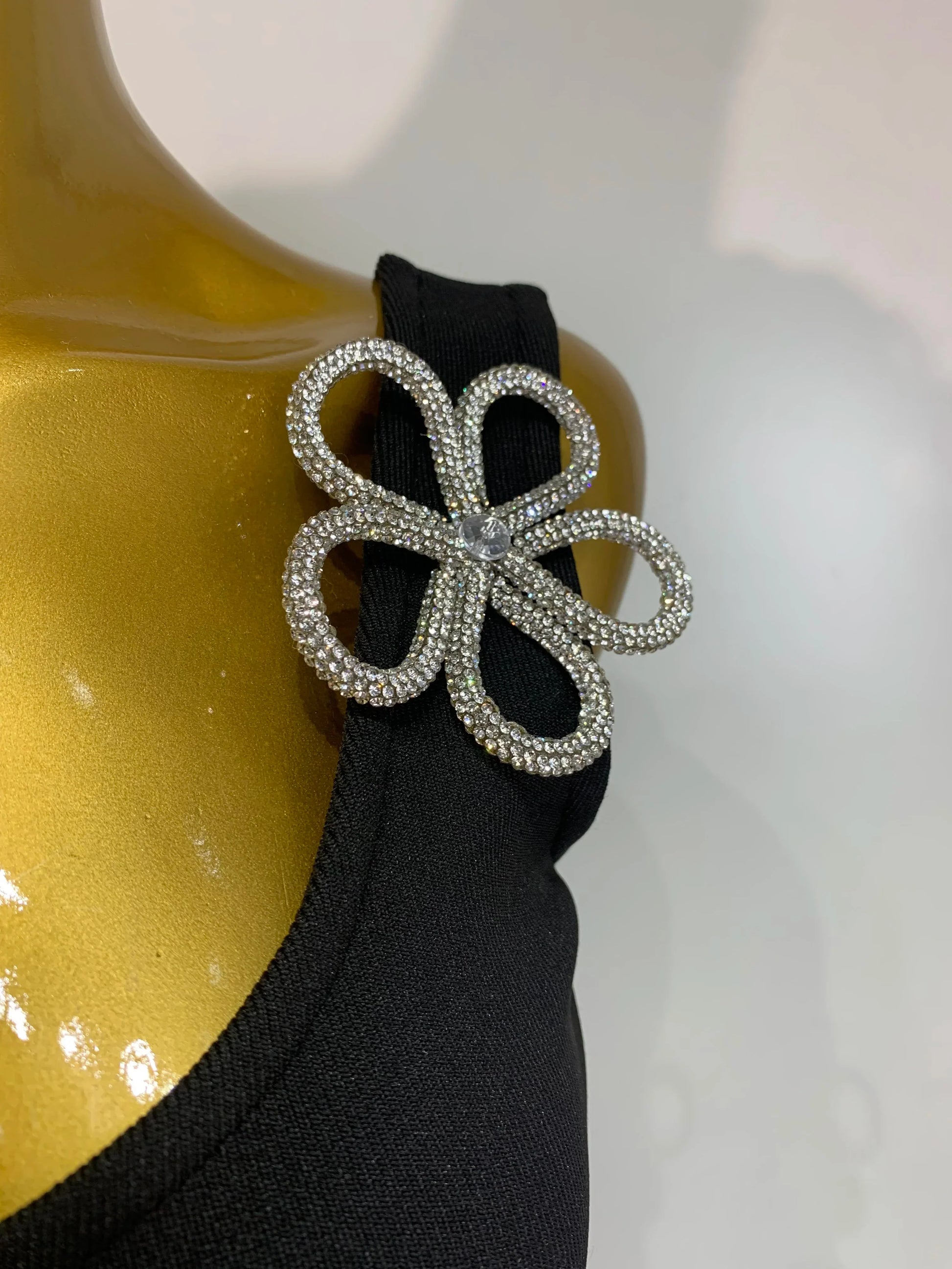 Women Celebrity Sexy Diamonds Flower Black Long Bodycon Bandage Dress Elegant Evening Club Party Luxury Birthday Dresses