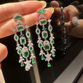 Yellow Green AAA Zircon Bridal Earrings CZ Cubic Zirconia Wedding Earring For Brides Accessories Women Gift Dinner Party Jewelry b