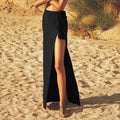 Arrival Rose Decoration Sexy High Split Red Bandage Long Shikt Fashion Graceful woman Item Evening Party Outfit black