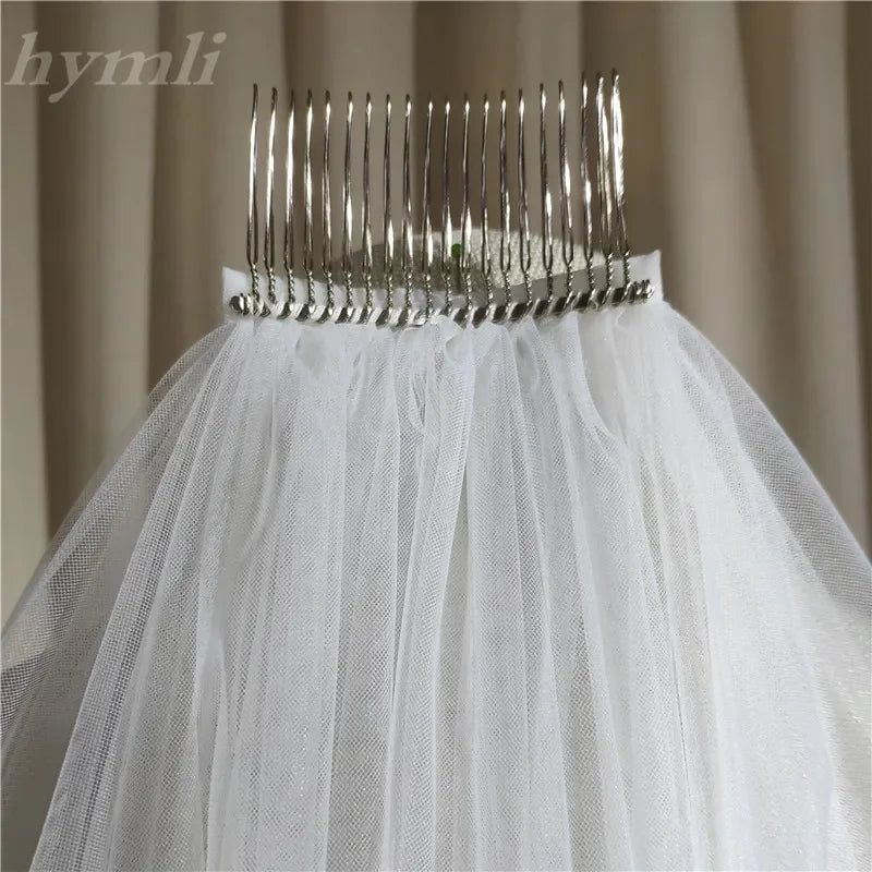 New Style Floral Chapel / Cathedral Bridal Veil Flower Lace Royal Wedding Veil Metal Comb