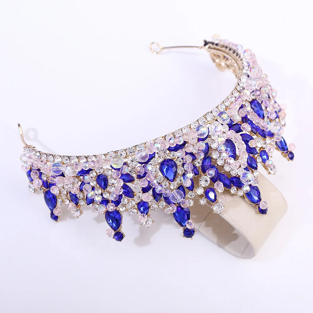 Princess Queen Crowns For Wedding Bride Headdress Crystal Bridal Tiara Crown For Pageant Women Diadem Wedding Hair Accessories as picture 2