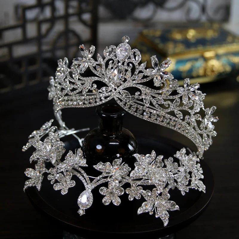 Baroque Princess Queen Crowns For Wedding Crystal Bridal Tiara Crown For Pageant Women Diadem Party Prom Hair Jewerly Headpiece