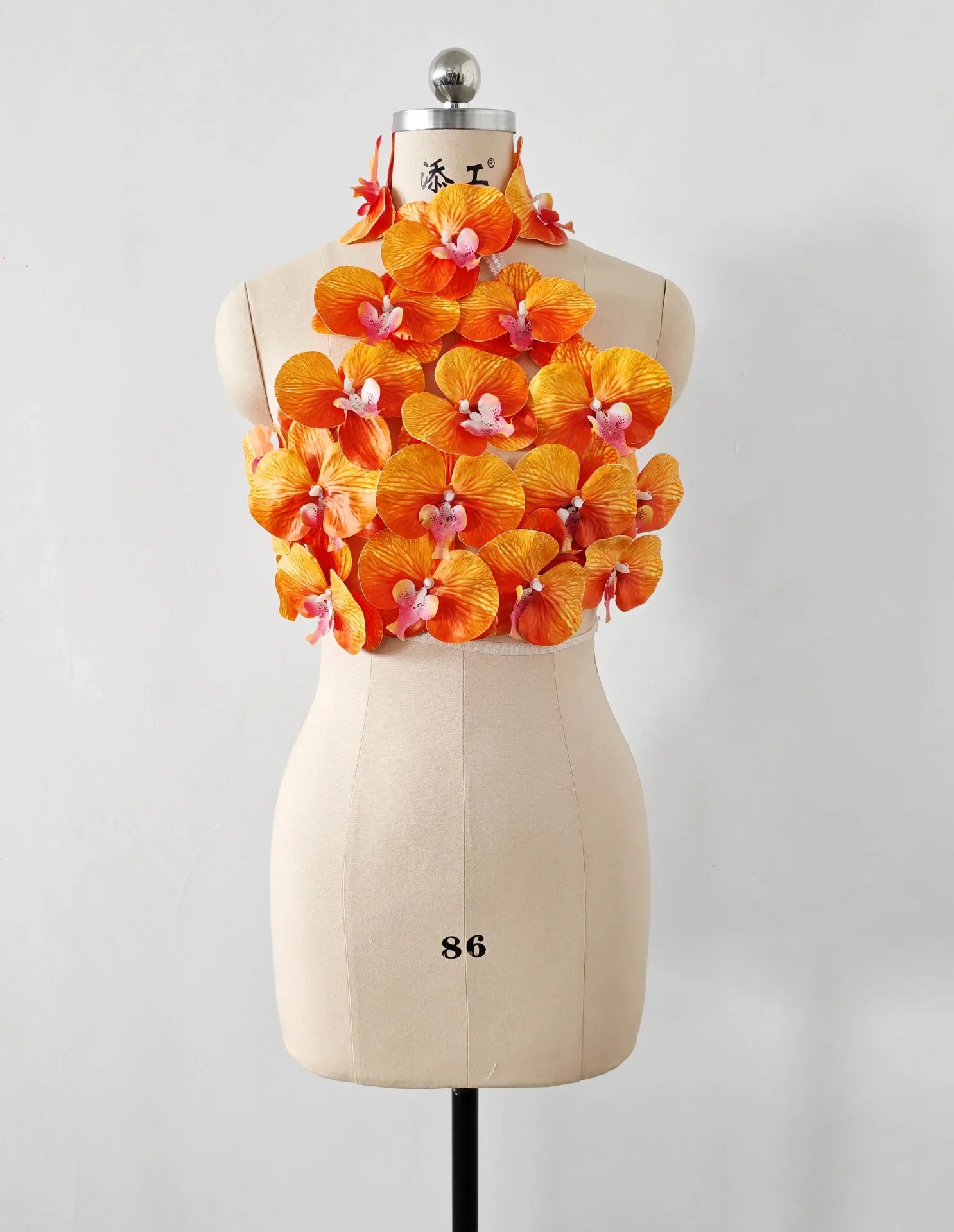 Orange Color Women Sexy Florals Backless Bodycon Tops Celebrate Nightclub Party Bar Dancer DJ Performance Costume Orange