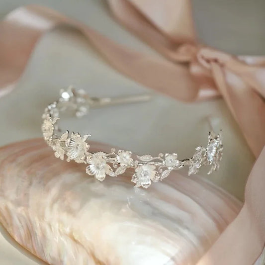 Silver Color Headband Hairband Vintage Headpiece For Bride Bridesmaids Headdress Tiara Bridal Jewelry Wedding Hair Accessories