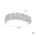 Wedding Hair Accessories Leaf Tiara Crown AAA Zircon Headbands For Brides Women Princess Queen Zirconia Headpiece Bridal Jewelry