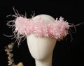 Wedding Hair Accessories Flower Headband Hairband Pink Ivory Headpiece Bride Bridesmaids Women Headwear Headdress Bridal Jewelry