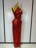 Sexy Backless Shiny Diamond Two Piece Set Women Elegant Evening Party Luxury Birthday Nightclub Singer Stage costume