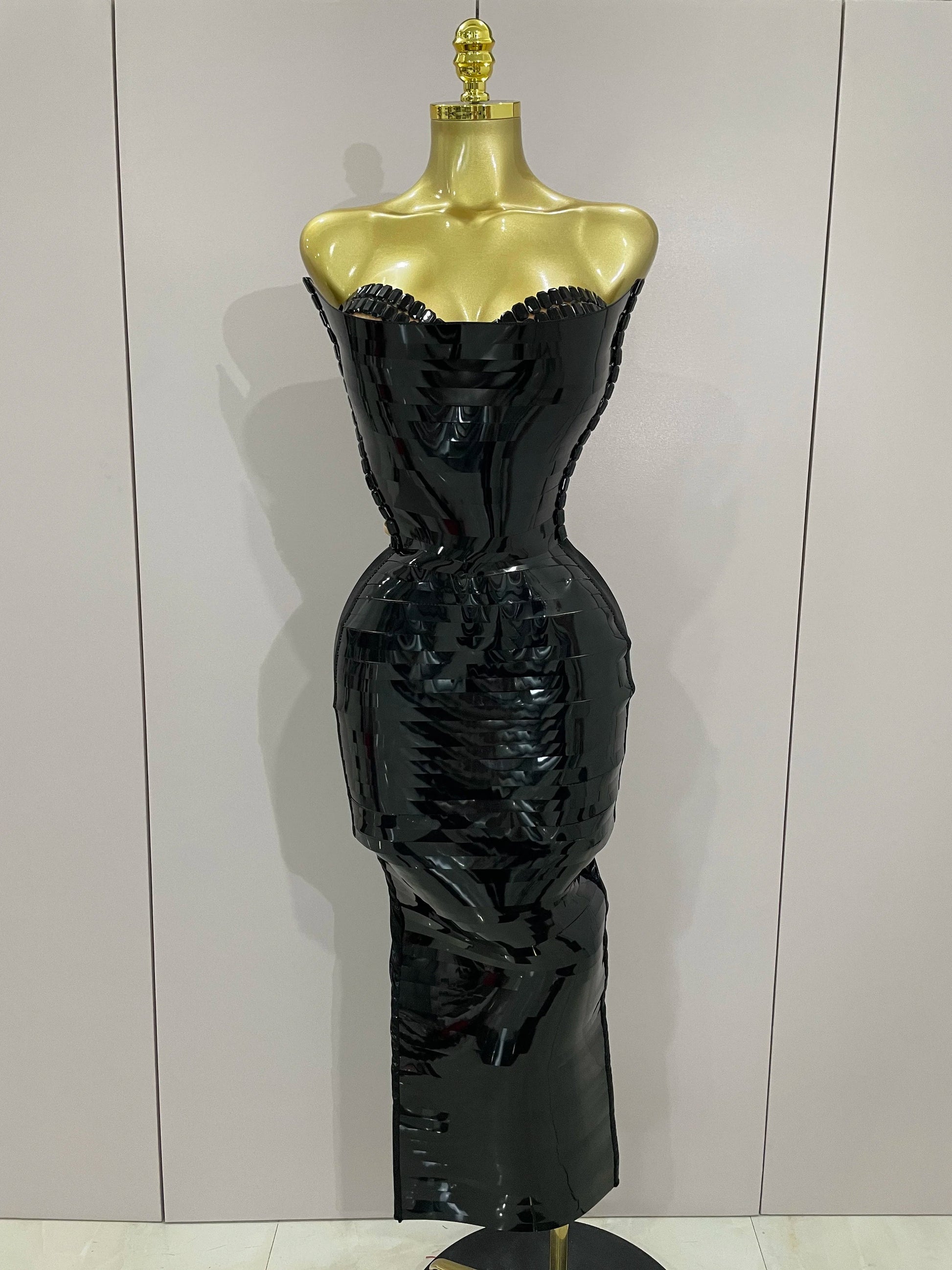 Black Shiny Sequin Sexy Chest Wrapped Dress Women Fashion Eveing Celebrate Birthday Party Stage Costume black