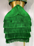 Sexy Sling Backless Dress Women Green Bodycon Bandage Dress Celebrity Elegant Evening Club Luxury Birthday Party Dresses