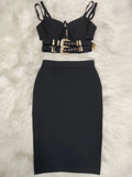 3 Colors Women Sexy Tops Skirts Set Rayon Bandage Fashion Nightclub Party Wear Women's Set High Quality