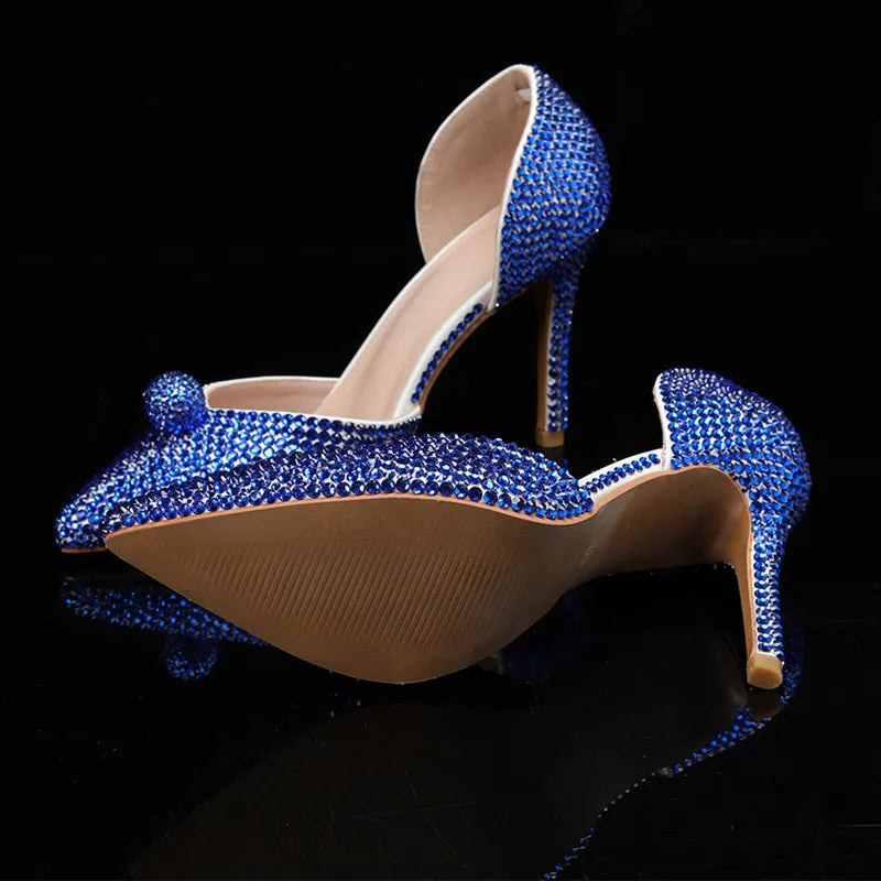 Luxury Handmade All Rhinestones Women Pumps Runway style Spring Summer Fashion Wedding Thin High Heels Lady Party Banquet Shoes