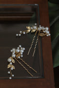 Wedding Accessories Pearl Head Piece Gold Silver Color Hair Pins Clips For Bridesmaids Brides Women Leaf Hairpins Bridal Jewelry gold color