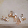 Porcelain Flower Hair Comb Pin Clip Leaf Head Piece For Brides Bridesmaids Crystal Hairpins Wedding Accessories Bridal Jewelry